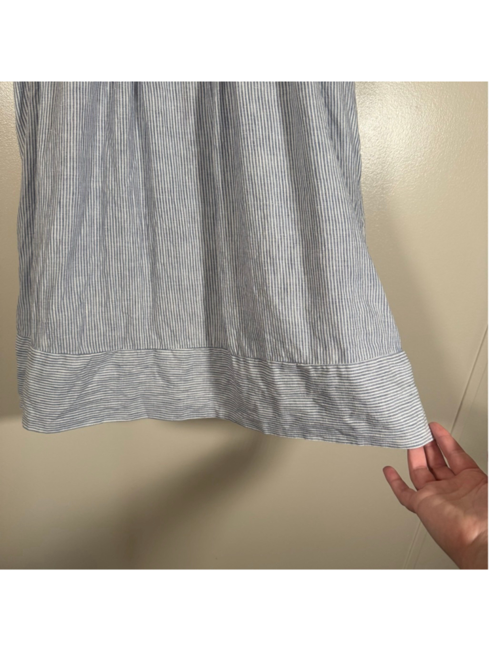 Faherty Isha Washed Linen Dress XS Blue Mini Beach Coastal Summer Natural - Picture 7 of 8